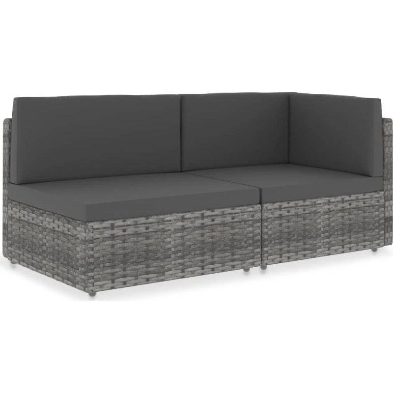 Modulær 2-personers sofa i grå polyrattan