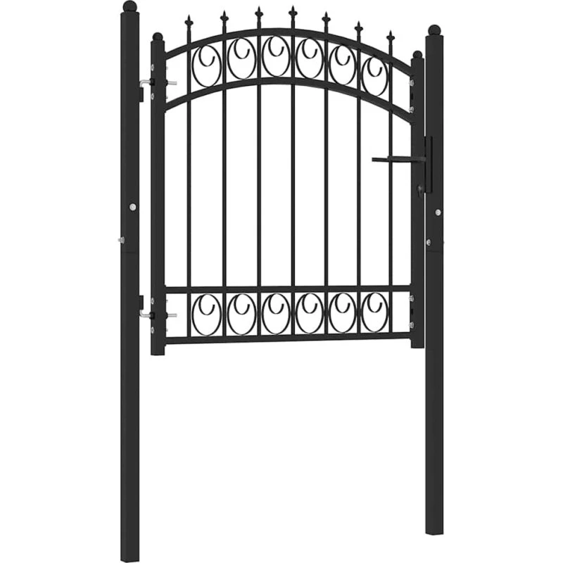 Hegnslåge med spydtop 100x100 cm - sort stål