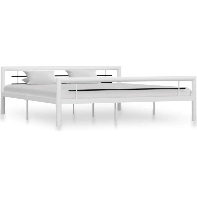 Sengestel i metal 180x200 cm – hvid/sort