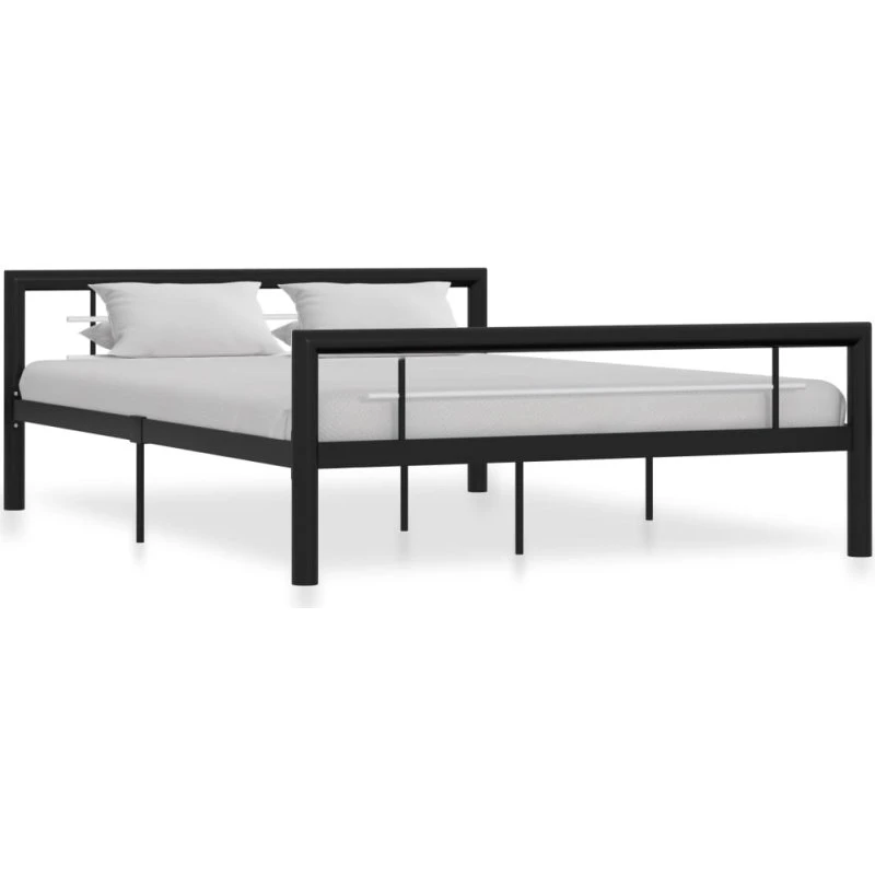 Sengestel i metal 120x200 cm - sort/hvid