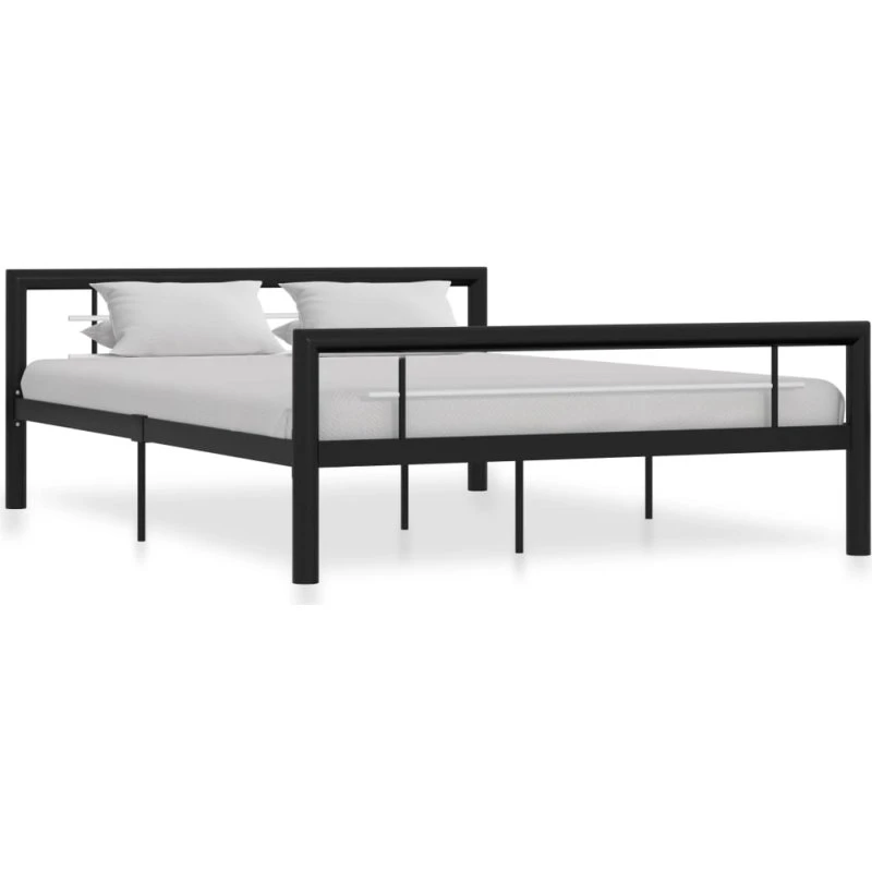 Metal sengestel 160x200 cm – sort/hvid