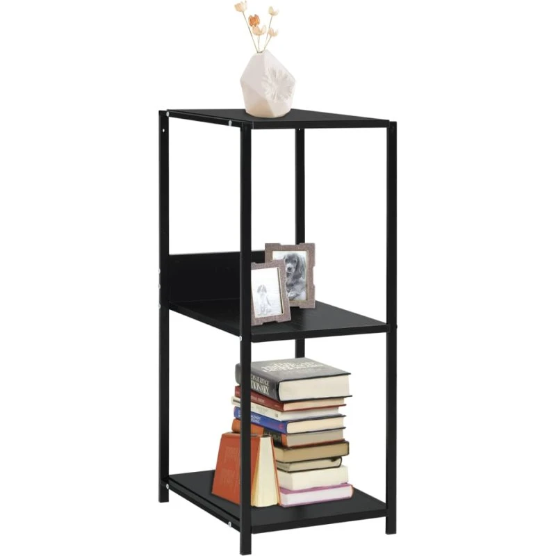 Lille bogreol 3 hylder - sort, 33,5x39,6x79,7 cm