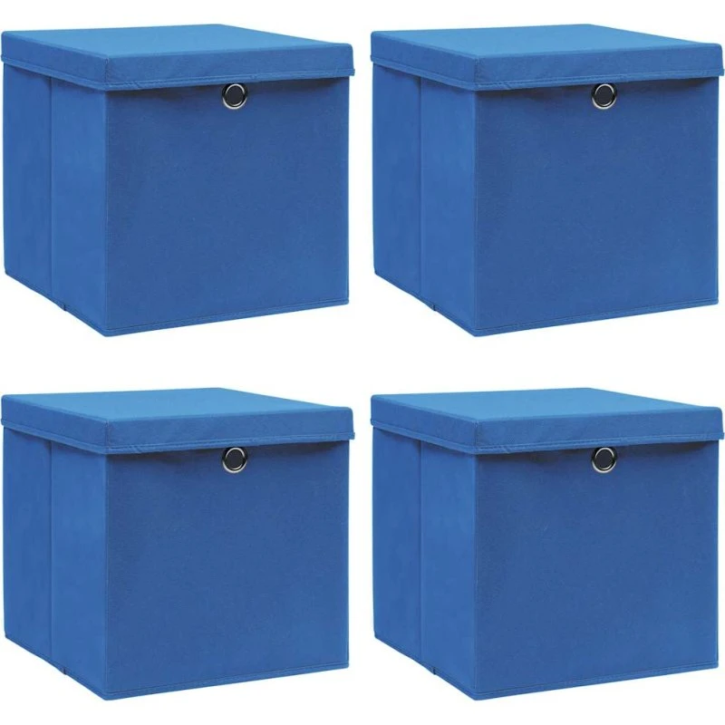 4 stk. foldbare opbevaringskasser 32x32x32 cm blå