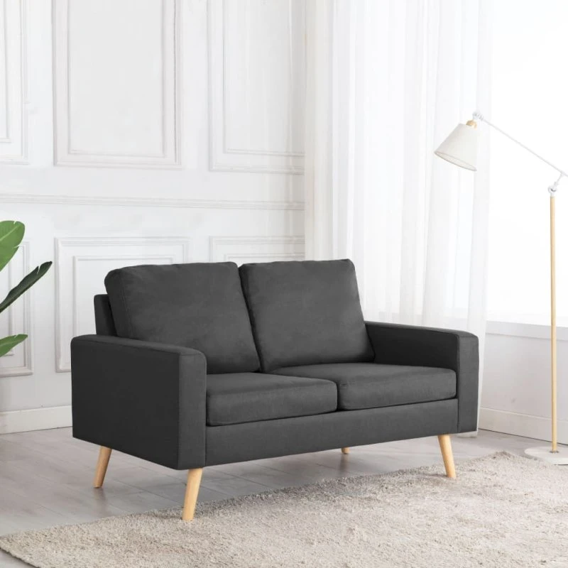 2-personers sofa i mørkegrå stof