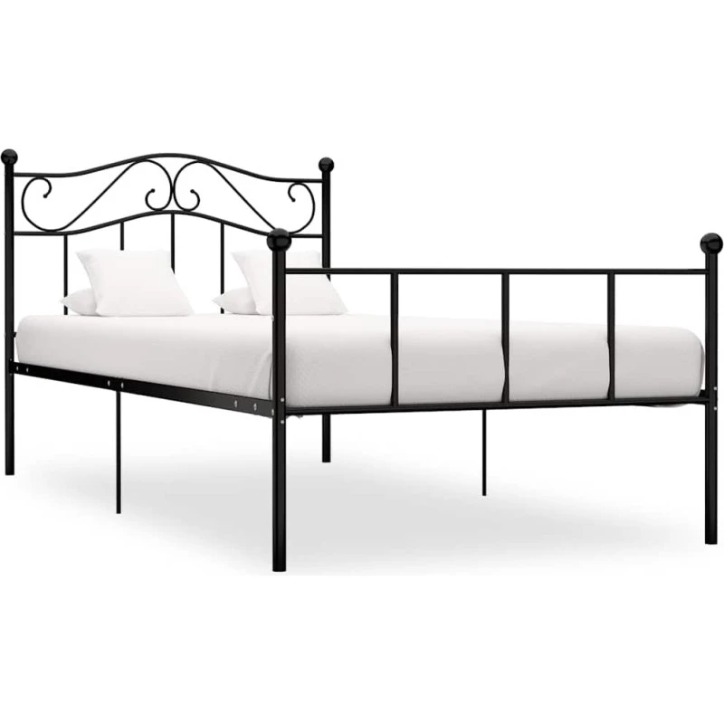 Sengestel i metal 100x200 cm - sort