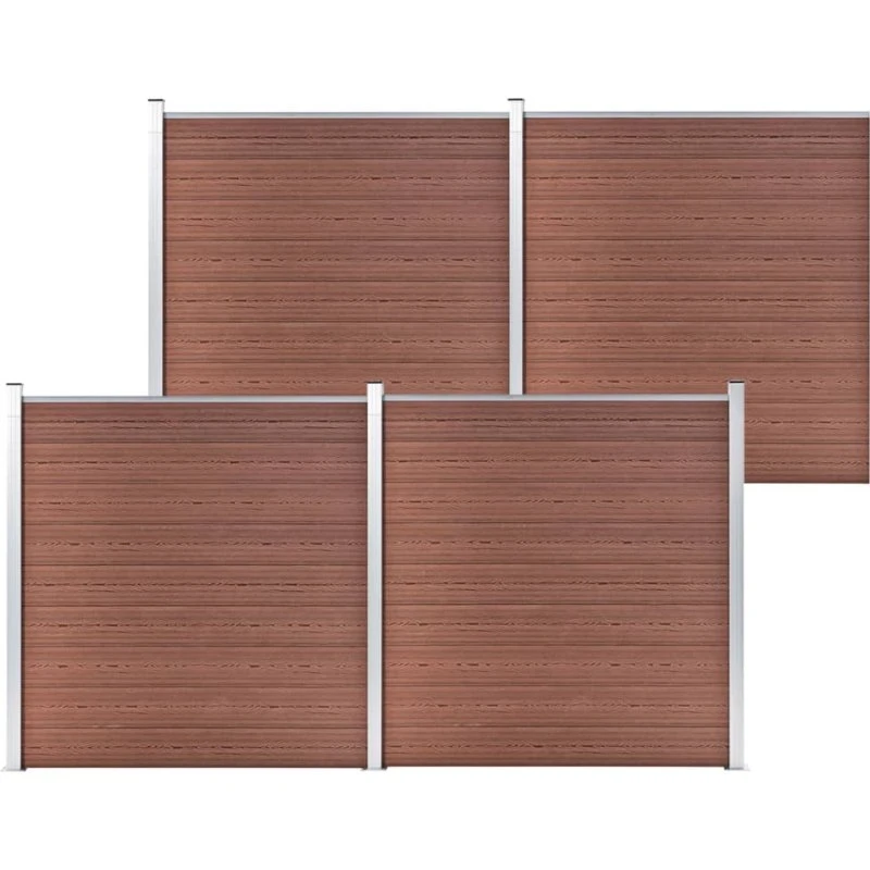 WPC havehegn 699 x 186 cm – brun, vedligeholdelsesfrit