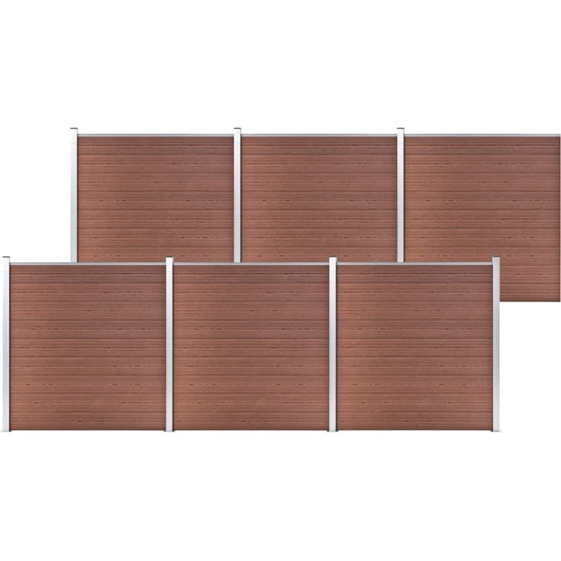 WPC havehegn 1045x186 cm - brun, vedligeholdelsesfrit