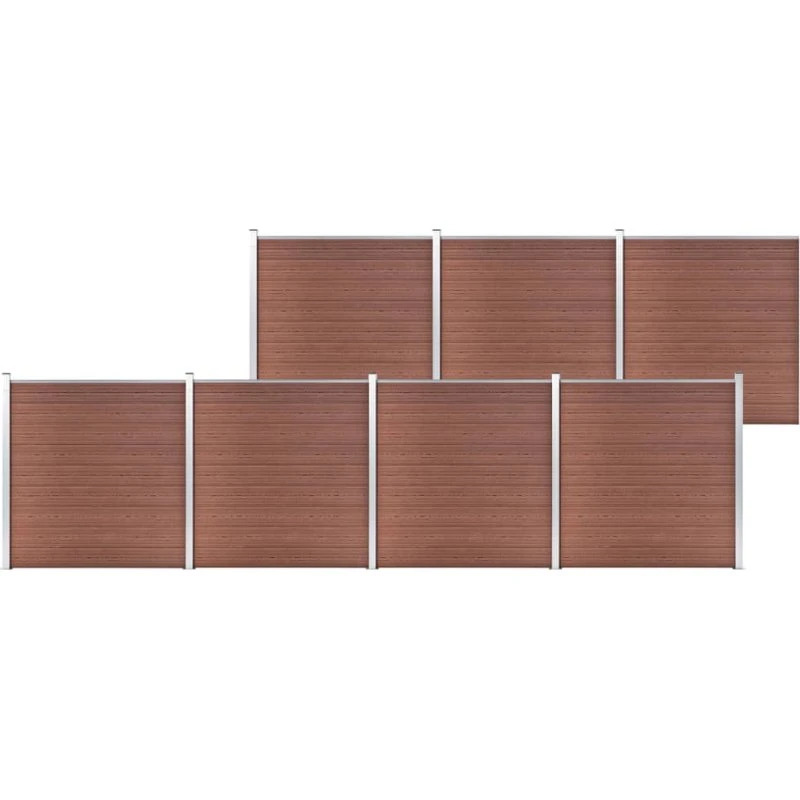 WPC havehegn 1218 x 186 cm – brun, vedligeholdelsesfrit