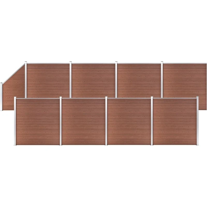 WPC hegnssæt 8+1 paneler 1484x186 mm brun
