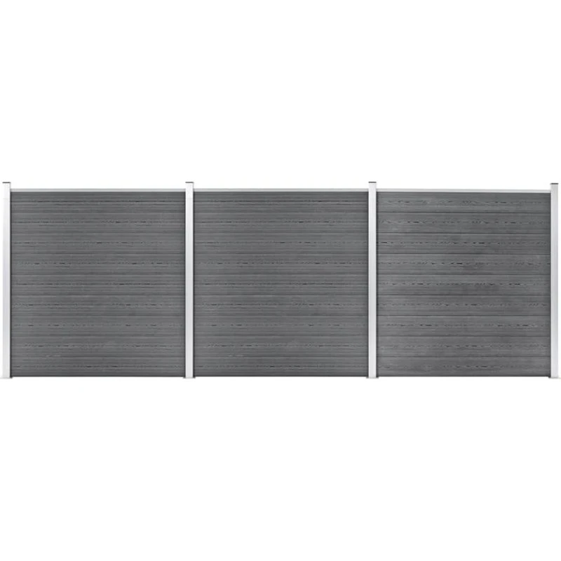 WPC havehegn 526 x 186 cm grå – vedligeholdelsesfrit