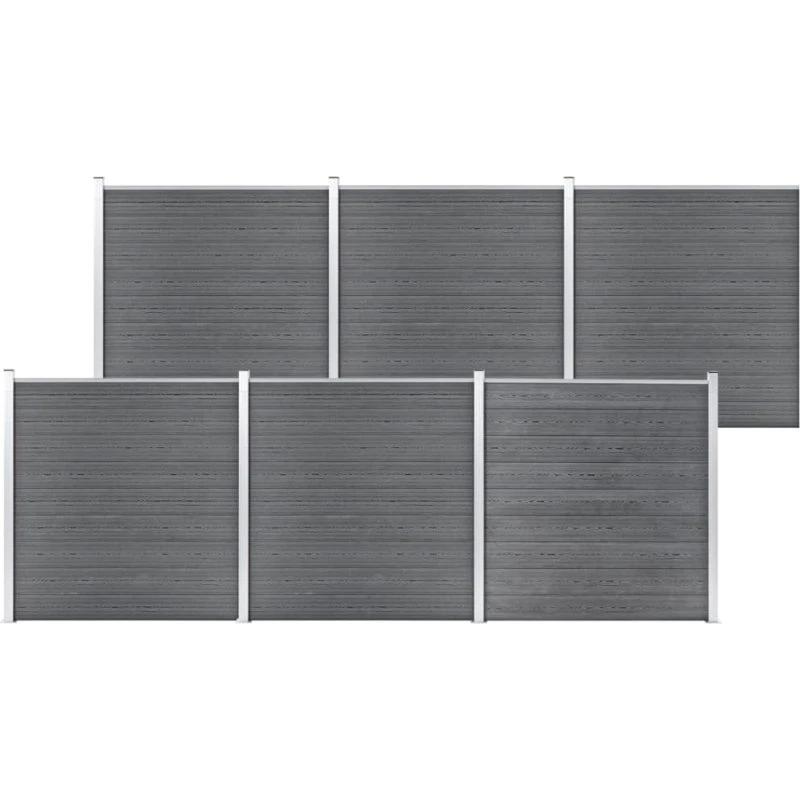 WPC havehegn 1045 x 186 cm – grå, vedligeholdelsesfrit