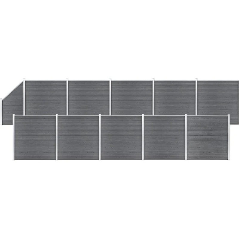 WPC hegnssæt 10+1 skrå 1830 x 186 mm – grå
