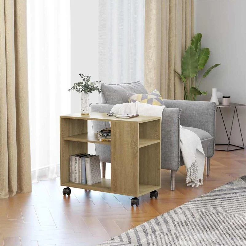 Sidebord 70x35x55 cm i konstrueret træ - Sonoma-eg
