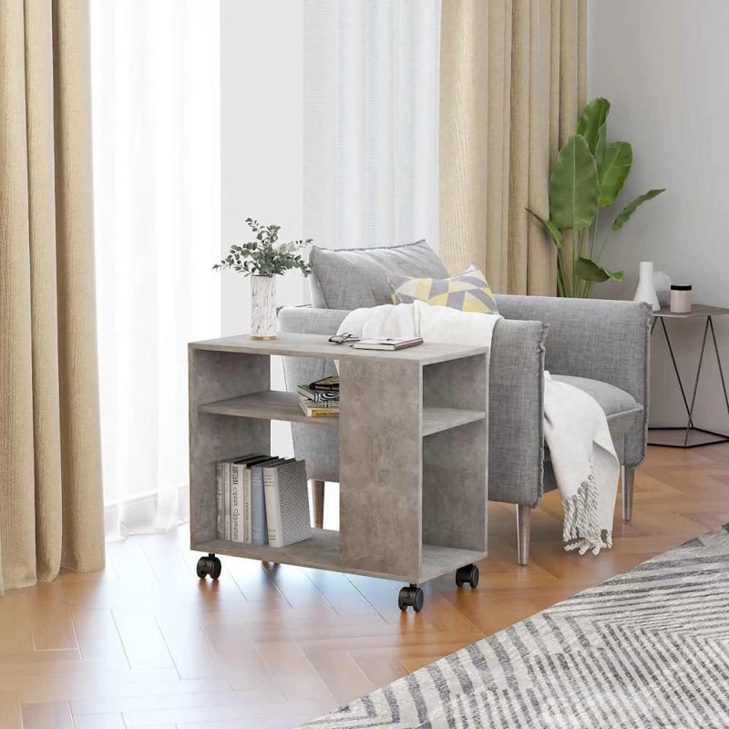 Sidebord 70x35x55 cm i konstrueret træ – betongrå
