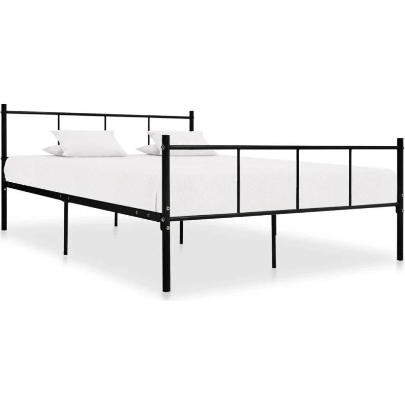Sengestel 140x200 cm i metal - sort