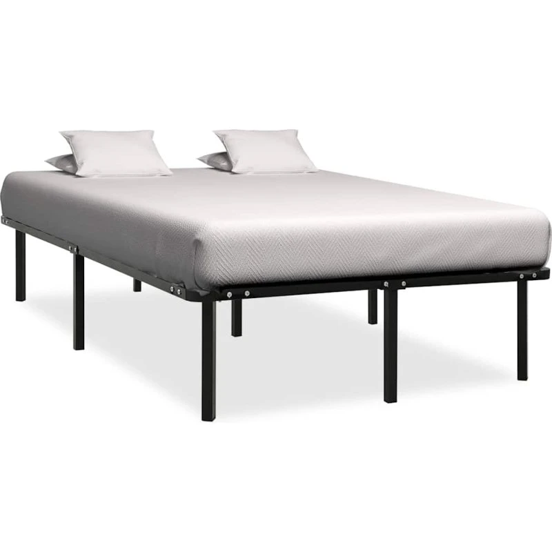 Sengestel 160x200 cm i metal - sort med lamelbund