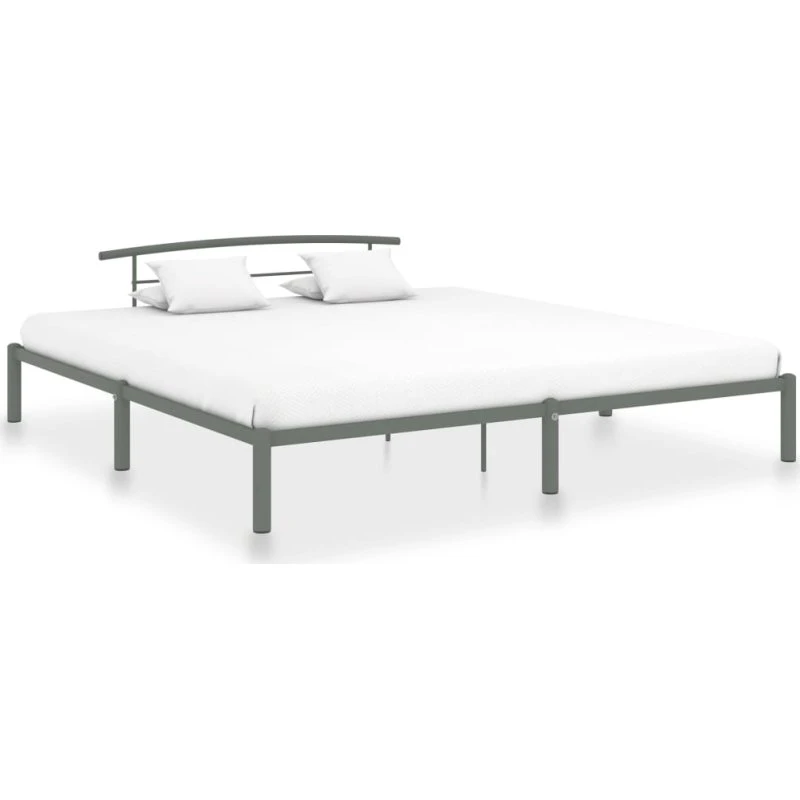 Sengestel 200x200 cm i metal – grå