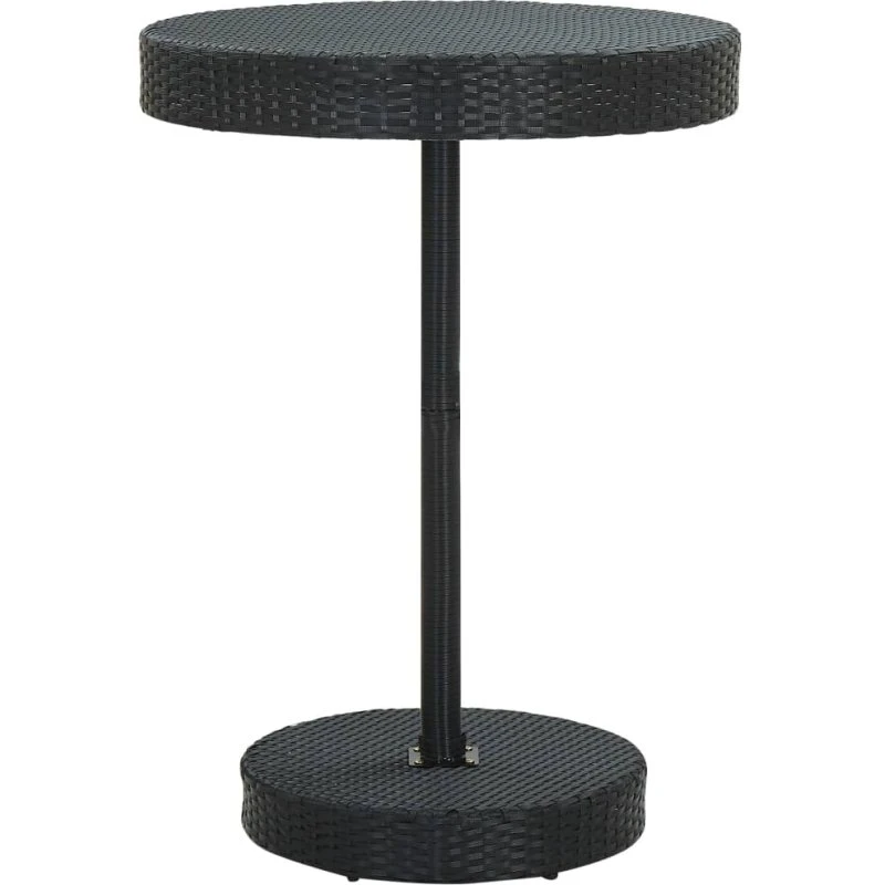 Havebord i sort polyrattan 75,5x106 cm