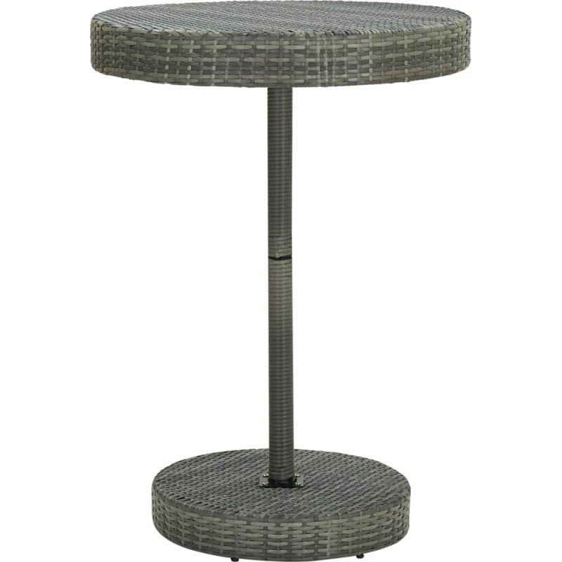Havebord i grå polyrattan 75,5x106 cm – robust & UV-bestandigt