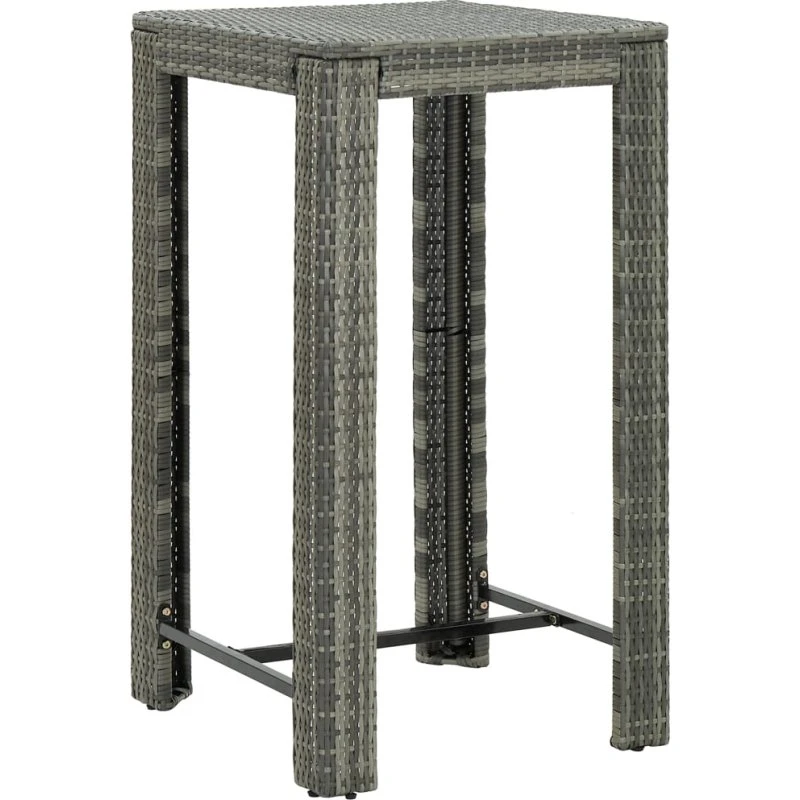 Barbord i polyrattan til have og terrasse 60,5x60,5x110,5 cm