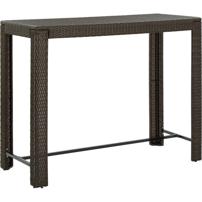 Barbord til haven 140,5x60,5x110,5 cm polyrattan - brun