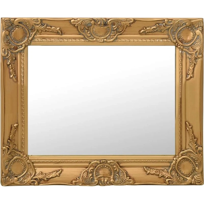Barok vægspejl 50x40 cm - Guldfarvet ramme
