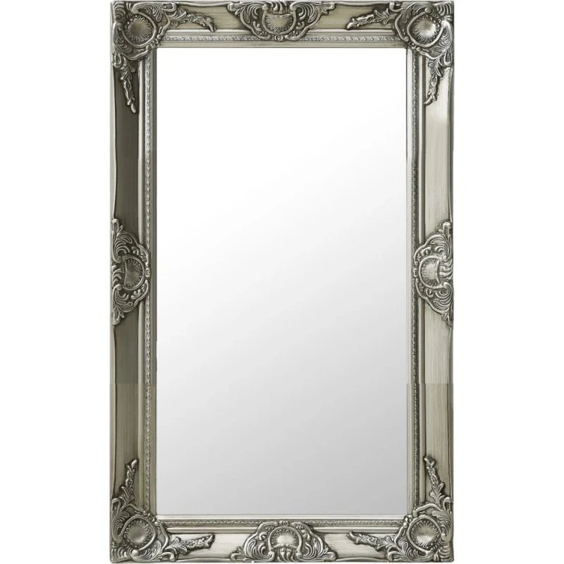 Barok vægspejl 50x80 cm - sølvramme
