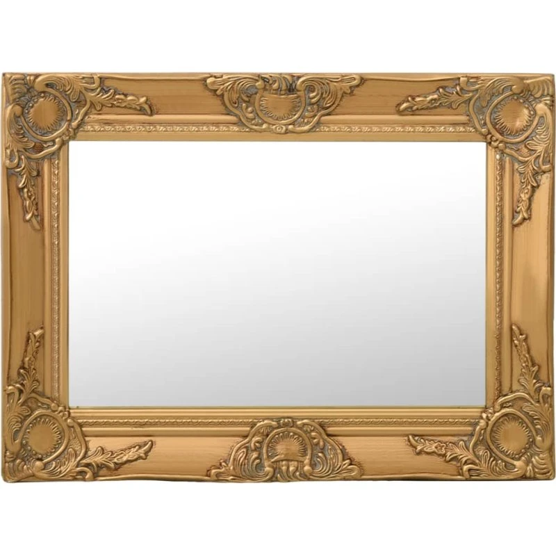 Barok vægspejl 60x40 cm guldfarvet
