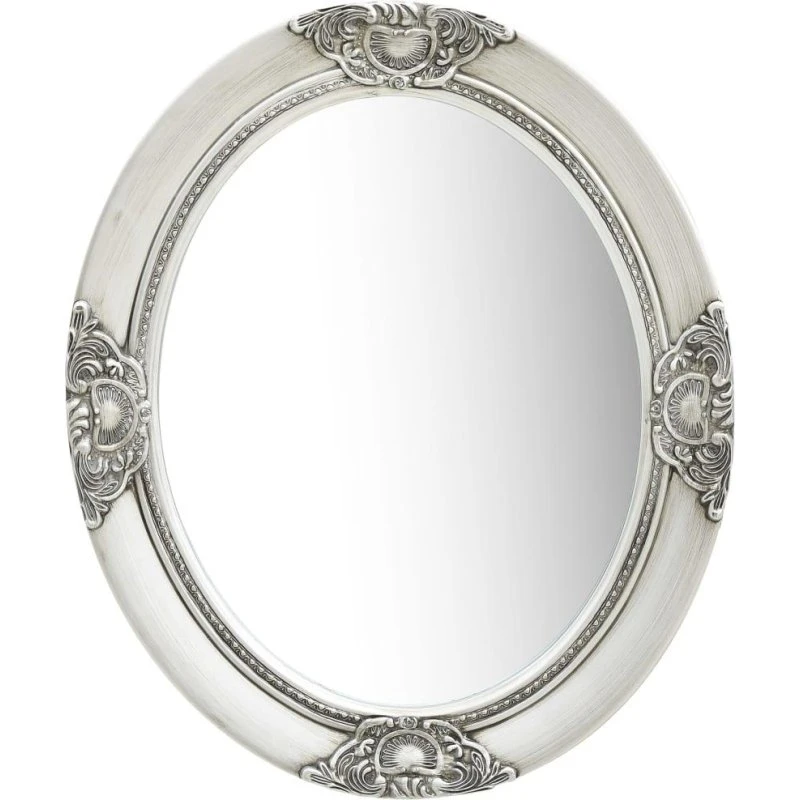 Vægspejl barok 50x60 cm sølv