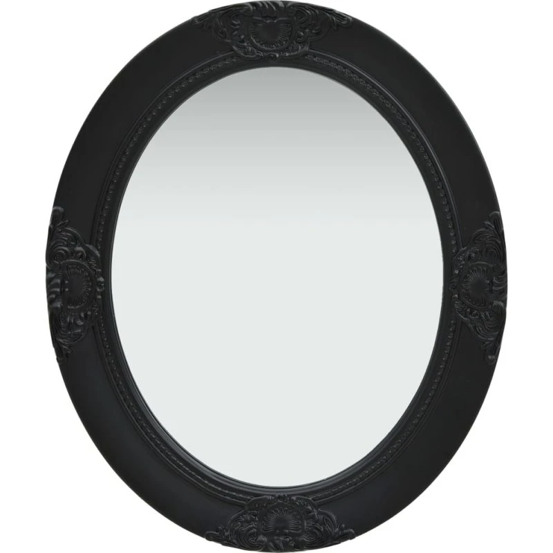 Vægspejl 50x60 cm barokstil - sort oval ramme