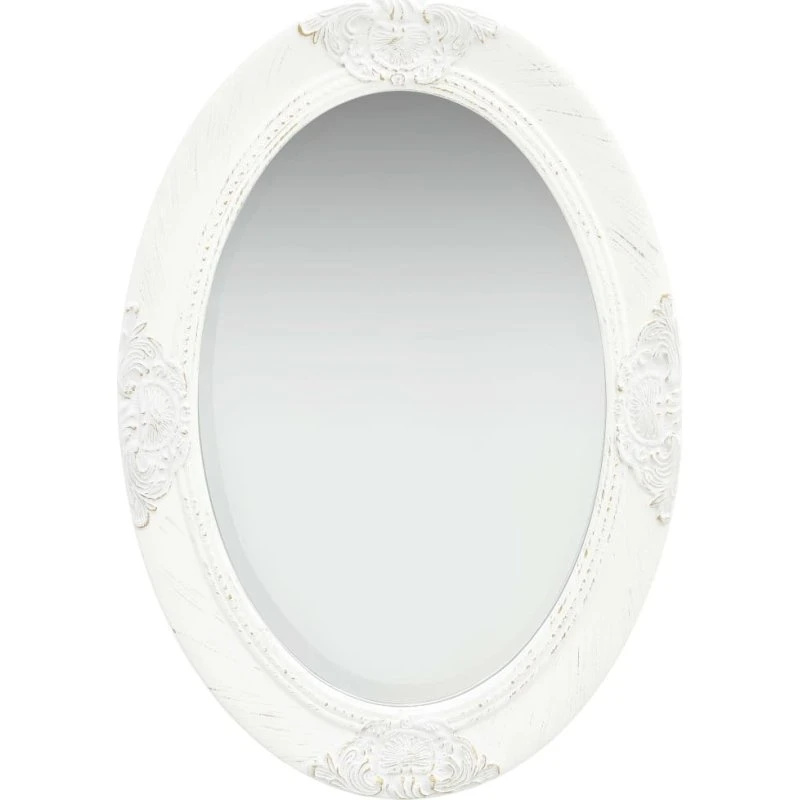 Vægspejl 50x70 cm - Barokstil hvid
