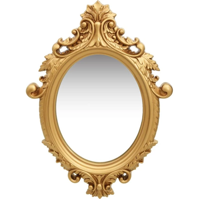 Vægspejl 56x76 cm - Guldfarvet slotstil oval