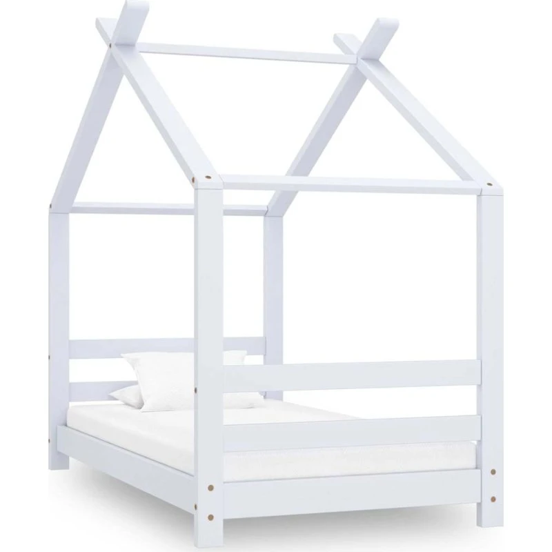 Børneseng stel 70x140 cm i massivt fyrretræ - hvid