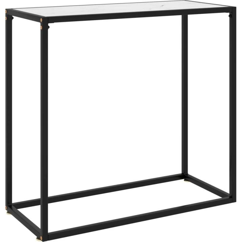 Konsolbord 80x35x75 cm i hærdet glas – hvid