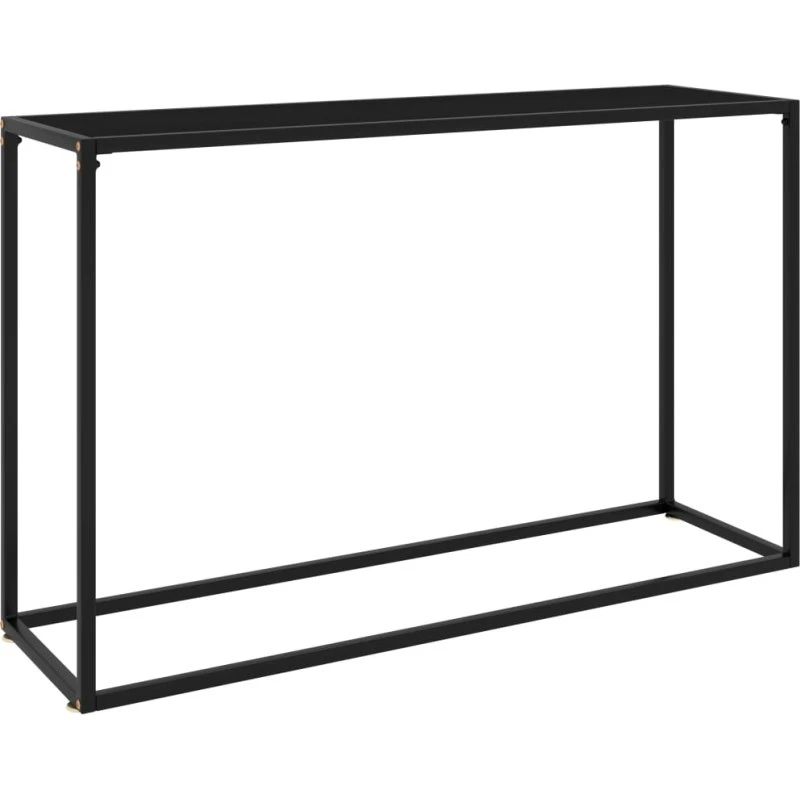 Konsolbord 120x35x75 cm - Hærdet glas & sort stål