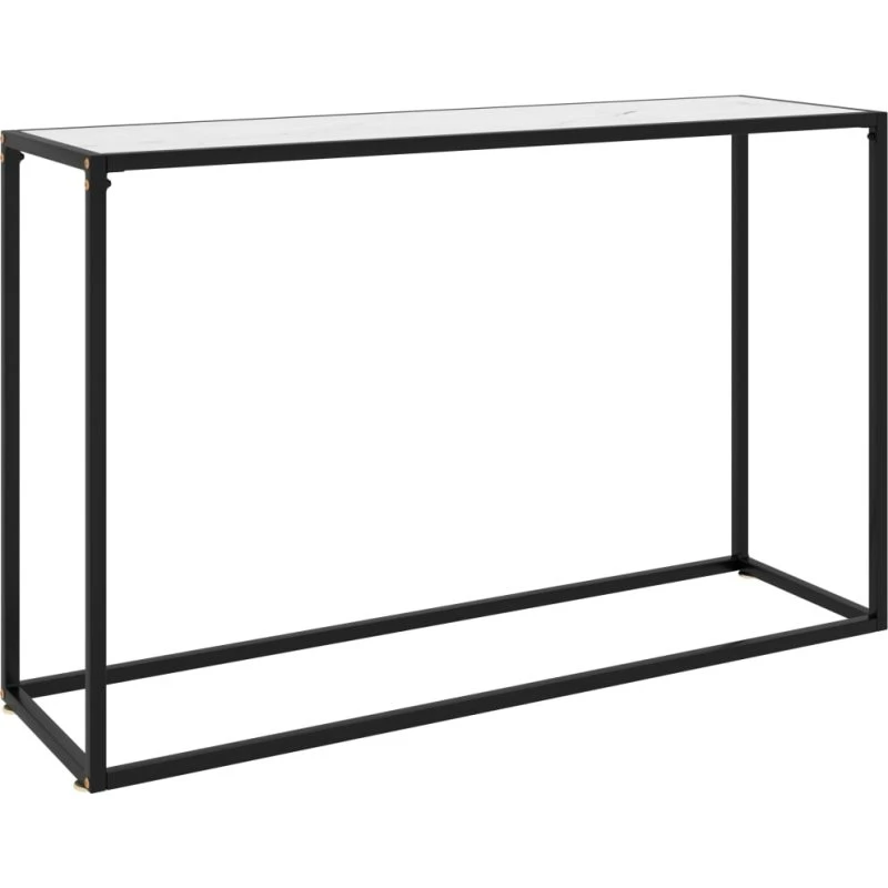 Konsolbord 120x35x75 cm hærdet glas hvid