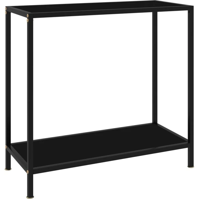 Konsolbord i hærdet glas 80x35x75 cm - Sort