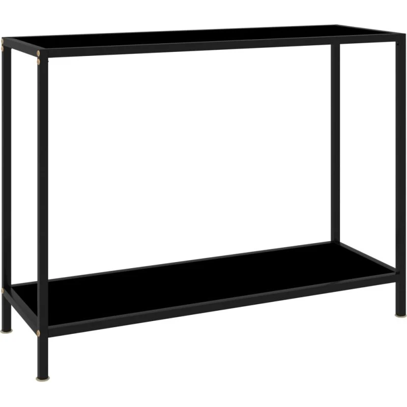 Konsolbord 100x35x75 cm – Sort hærdet glas & stål