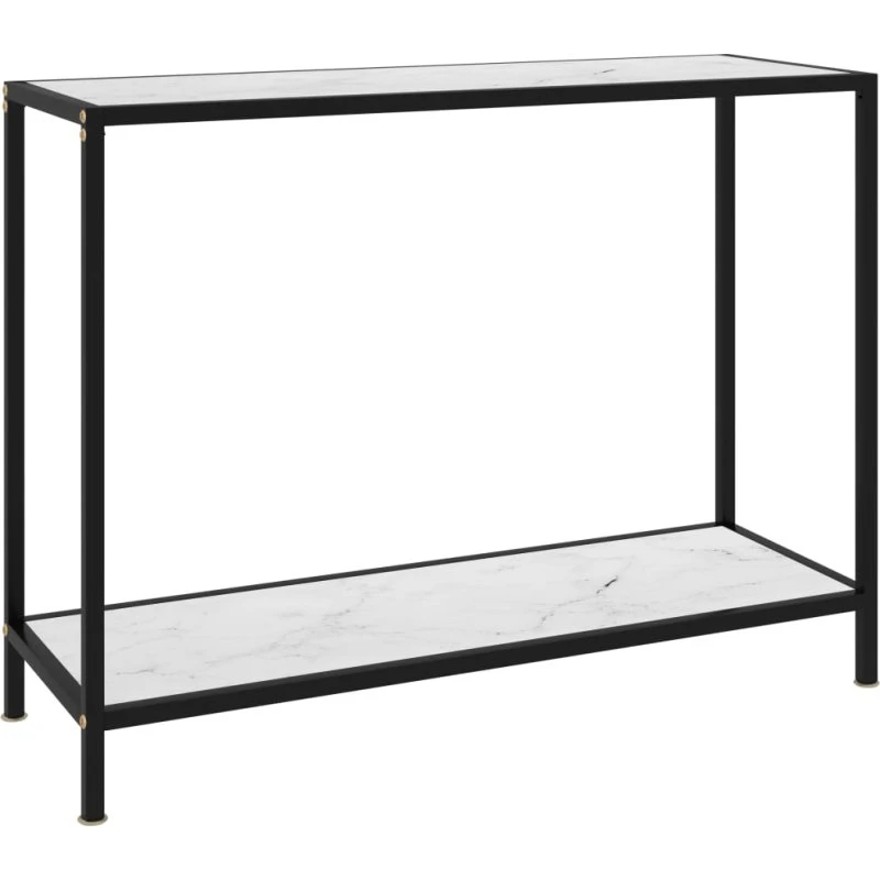 Konsolbord 100x35x75 cm hvid hærdet glas