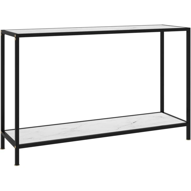Konsolbord 120x35x75 cm hærdet glas - hvid