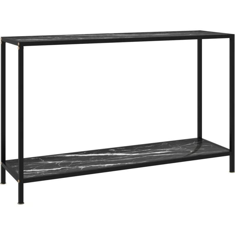 Konsolbord 120x35x75 cm i hærdet glas – sort