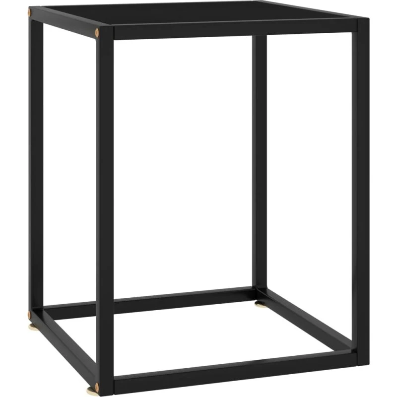 Sofabord 40x40x50 cm – sort hærdet glas & stål