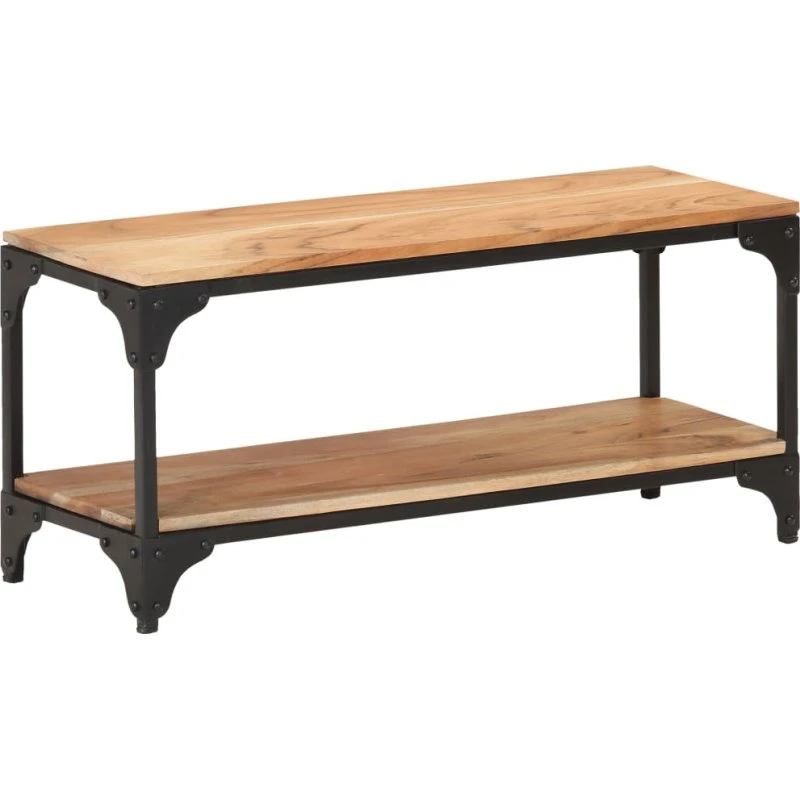 Sofabord 90x30x40 cm i massivt akacietræ – industrielt