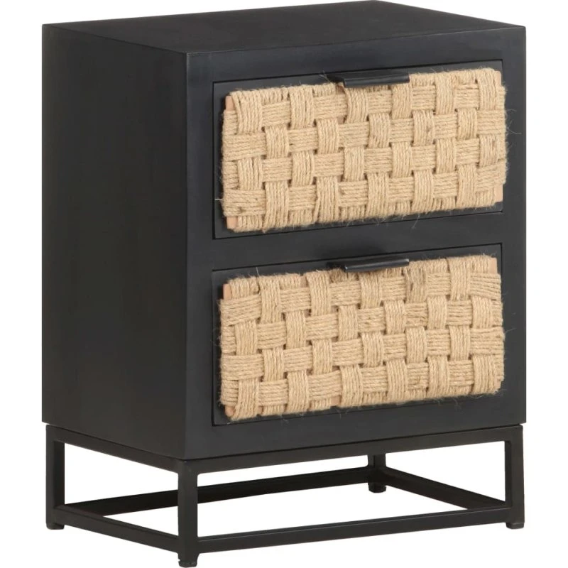 Sengebord i massivt mangotræ 40x30x50 cm - industrielt