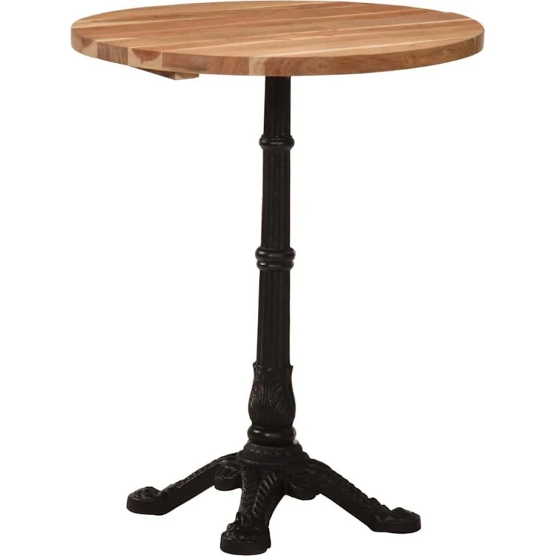 Bistrobord Ø60x76 cm i massivt akacietræ og støbejern