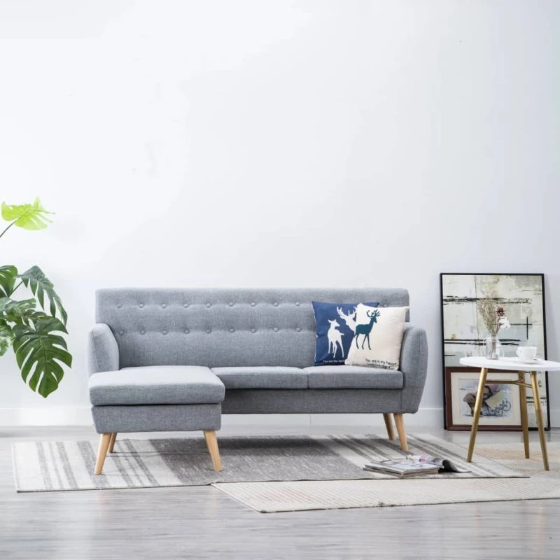 L-formet sofa med chaiselong 171,5x138 cm - lysegrå