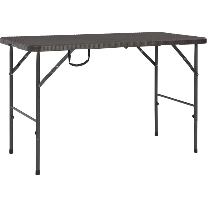 Foldbart havebord 120x60x74 cm HDPE rattanlook - Brun