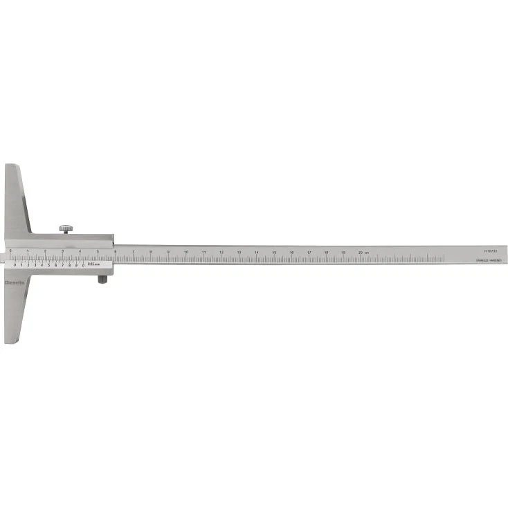 Diesella Dybdeskydelære 0–200 mm, 0,05 mm aflæsning, 100 mm bro