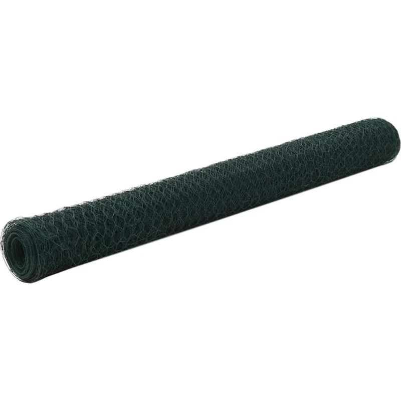 PVC-belagt stålhønsenet 25 x 1,2 m grøn