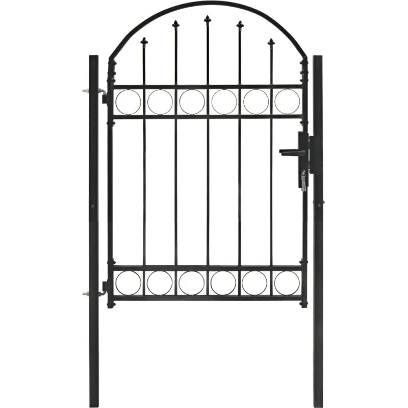 Hegnslåge i stål med buet top 104 x 125 cm - sort